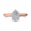 FlyerFit® 18K Pink Gold Shank And White Gold Top Solitaire Engagement Ring