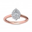 FlyerFit® 18K Pink Gold Shank And White Gold Top Solitaire Engagement Ring