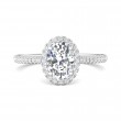 FlyerFit® Platinum Micropave Halo Engagement Ring