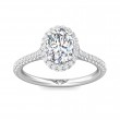 FlyerFit® Platinum Micropave Halo Engagement Ring