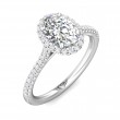 FlyerFit® Platinum Micropave Halo Engagement Ring