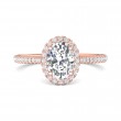 FlyerFit® 14K Pink Gold Micropave Halo Engagement Ring