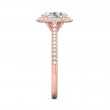 FlyerFit® 14K Pink Gold Micropave Halo Engagement Ring