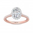 FlyerFit® 14K Pink Gold Shank And White Gold Top Micropave Halo Engagement Ring