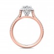 FlyerFit® 14K Pink Gold Shank And White Gold Top Micropave Halo Engagement Ring