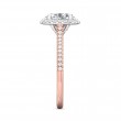 FlyerFit® 14K Pink Gold Shank And White Gold Top Micropave Halo Engagement Ring