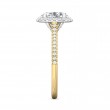 FlyerFit® 18K Yellow Gold Shank And White Gold Top Micropave Halo Engagement Ring