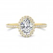 FlyerFit® 14K Yellow Gold Micropave Halo Engagement Ring