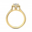 FlyerFit® 14K Yellow Gold Micropave Halo Engagement Ring