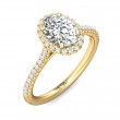 FlyerFit® 14K Yellow Gold Micropave Halo Engagement Ring