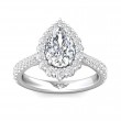 FlyerFit® Platinum Micropave Halo Engagement Ring