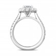 FlyerFit® Platinum Micropave Halo Engagement Ring