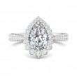 FlyerFit® 14K White Gold Micropave Halo Engagement Ring