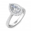 FlyerFit® 14K White Gold Micropave Halo Engagement Ring