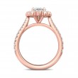 FlyerFit® 18K Pink Gold Micropave Halo Engagement Ring