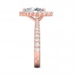 FlyerFit® 18K Pink Gold Micropave Halo Engagement Ring