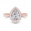 FlyerFit® 14K Pink Gold Micropave Halo Engagement Ring