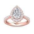 FlyerFit® 14K Pink Gold Micropave Halo Engagement Ring