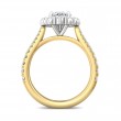 FlyerFit® 18K Yellow Gold Shank And White Gold Top Micropave Halo Engagement Ring