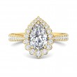 FlyerFit® 14K Yellow Gold Micropave Halo Engagement Ring