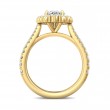 FlyerFit® 14K Yellow Gold Micropave Halo Engagement Ring