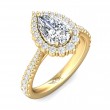 FlyerFit® 14K Yellow Gold Micropave Halo Engagement Ring