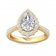 FlyerFit® 18K Yellow Gold Micropave Halo Engagement Ring