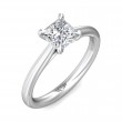 FlyerFit® 14K White Gold Solitaire Engagement Ring