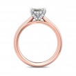 FlyerFit® 18K Pink Gold Shank And White Gold Top Solitaire Engagement Ring