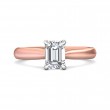 FlyerFit® 14K Pink Gold Shank And White Gold Top Solitaire Engagement Ring