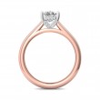 FlyerFit® 18K Pink Gold Shank And White Gold Top Solitaire Engagement Ring