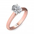 FlyerFit® 18K Pink Gold Shank And White Gold Top Solitaire Engagement Ring