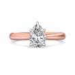 FlyerFit® 14K Pink Gold Shank And White Gold Top Solitaire Engagement Ring