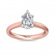 FlyerFit® 14K Pink Gold Shank And White Gold Top Solitaire Engagement Ring