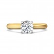 FlyerFit® 18K Yellow Gold Shank And Platinum Top Solitaire Engagement Ring