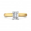 FlyerFit® 14K Yellow Gold Shank And Platinum Top Solitaire Engagement Ring