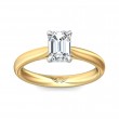 FlyerFit® 14K Yellow Gold Shank And Platinum Top Solitaire Engagement Ring