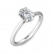 FlyerFit® 18K White Gold Solitaire Engagement Ring