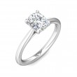 FlyerFit® 18K White Gold Solitaire Engagement Ring