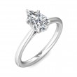 FlyerFit® 18K White Gold Solitaire Engagement Ring