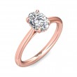 FlyerFit® 14K Pink Gold Solitaire Engagement Ring