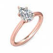 FlyerFit® 18K Pink Gold Solitaire Engagement Ring