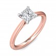 FlyerFit® 14K Pink Gold Shank And White Gold Top Solitaire Engagement Ring