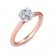 FlyerFit® 18K Pink Gold Shank And White Gold Top Solitaire Engagement Ring