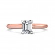 FlyerFit® 18K Pink Gold Shank And White Gold Top Solitaire Engagement Ring