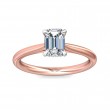 FlyerFit® 18K Pink Gold Shank And White Gold Top Solitaire Engagement Ring