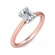 FlyerFit® 18K Pink Gold Shank And White Gold Top Solitaire Engagement Ring