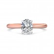 FlyerFit® 18K Pink Gold Shank And White Gold Top Solitaire Engagement Ring