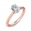 FlyerFit® 18K Pink Gold Shank And White Gold Top Solitaire Engagement Ring