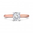 FlyerFit® 18K Pink Gold Shank And White Gold Top Solitaire Engagement Ring